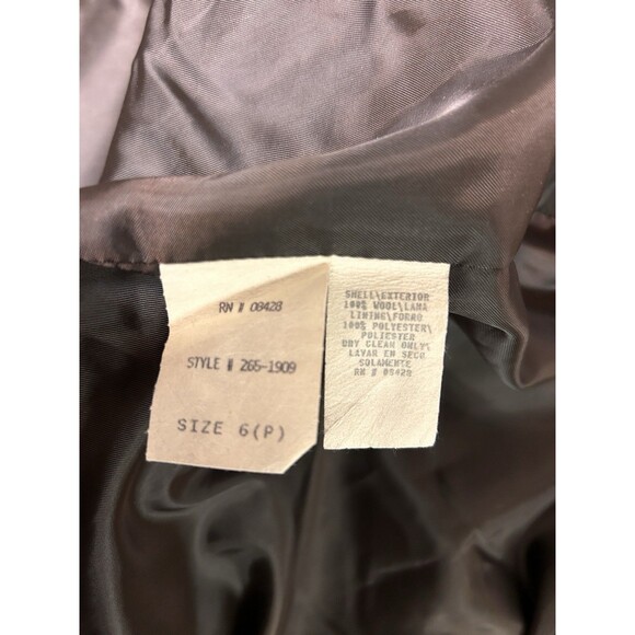 Donnybrook Coat Women's Petite 6P VTG 100% Wool Trench Coat Russia Pocket Button - Picture 6 of 9